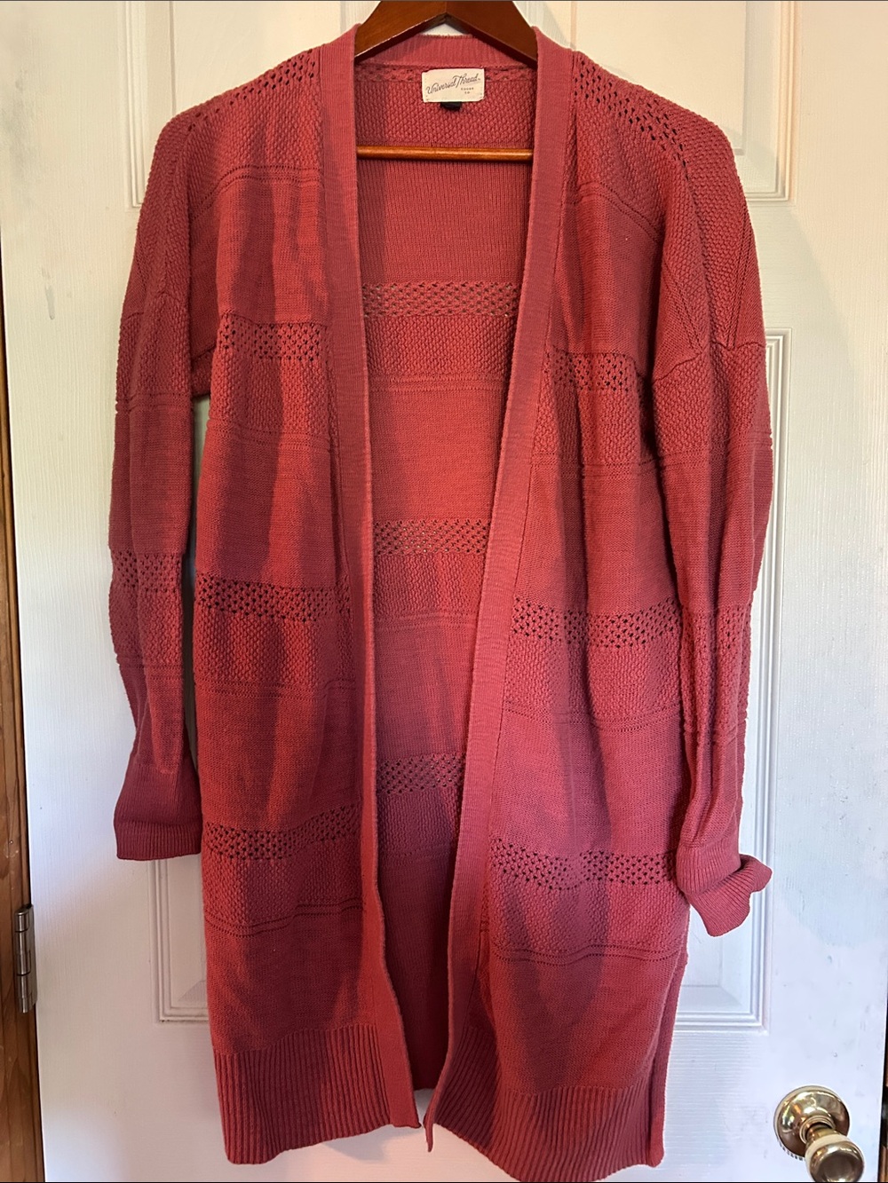 Universal Thread Rose Open-Front Knit Cardigan